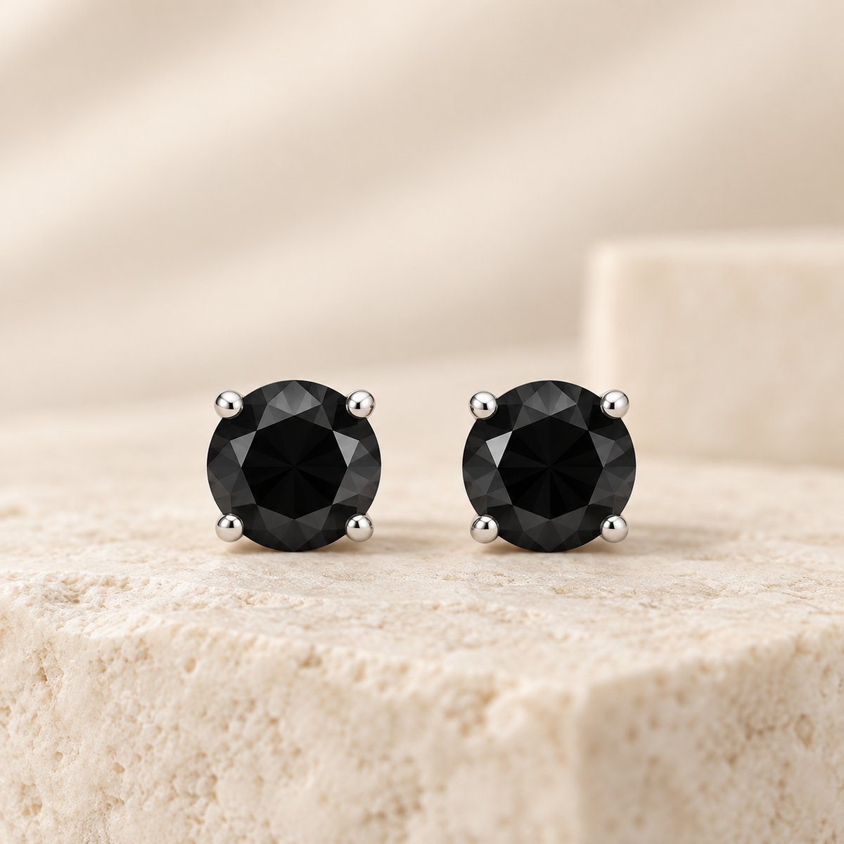 1.00ct Black Moissanite Earrings
