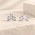 Baguette Moissanite Stud Earrings