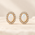 Oval Opal Stud Earrings