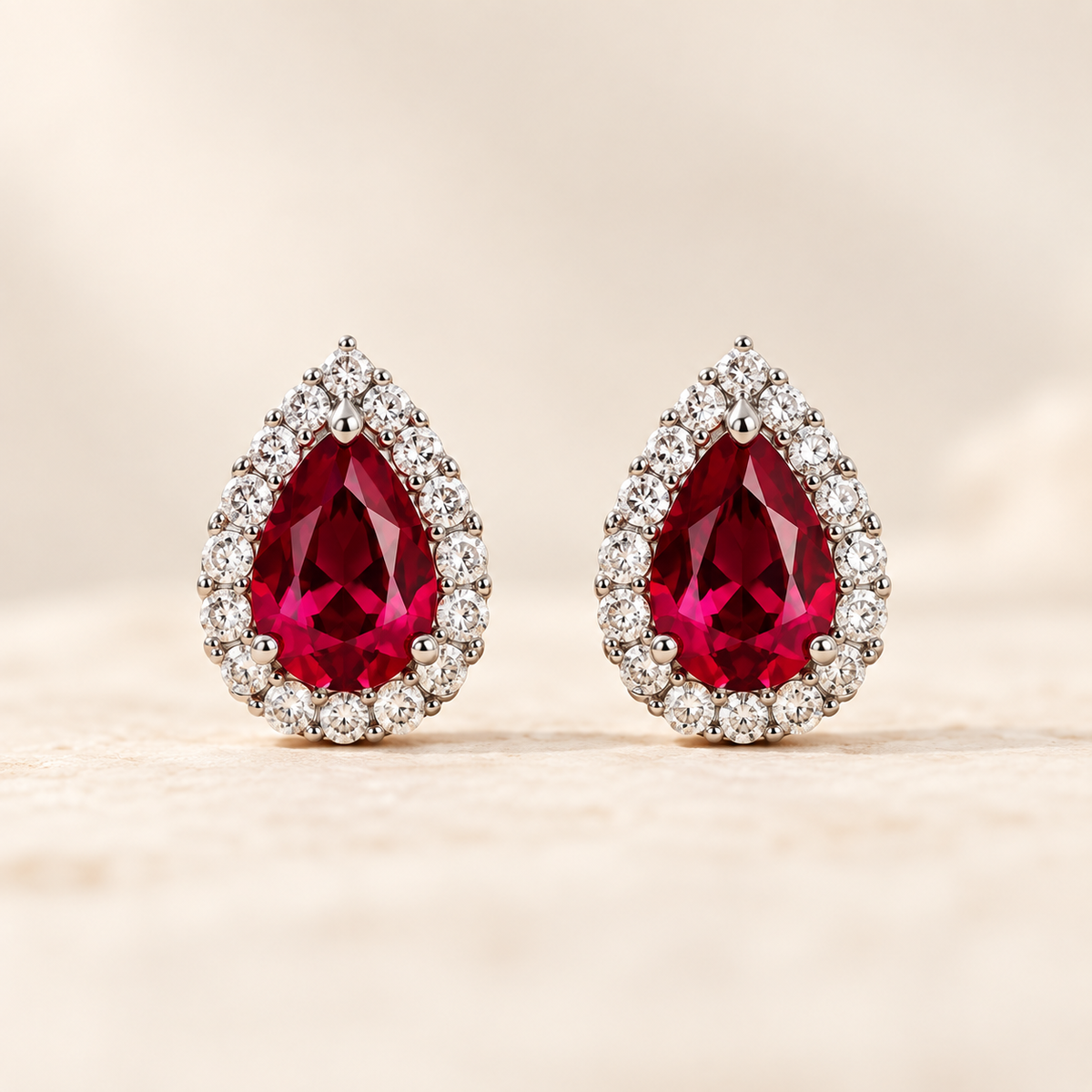 Pear Lab Corundum Stud Earrings