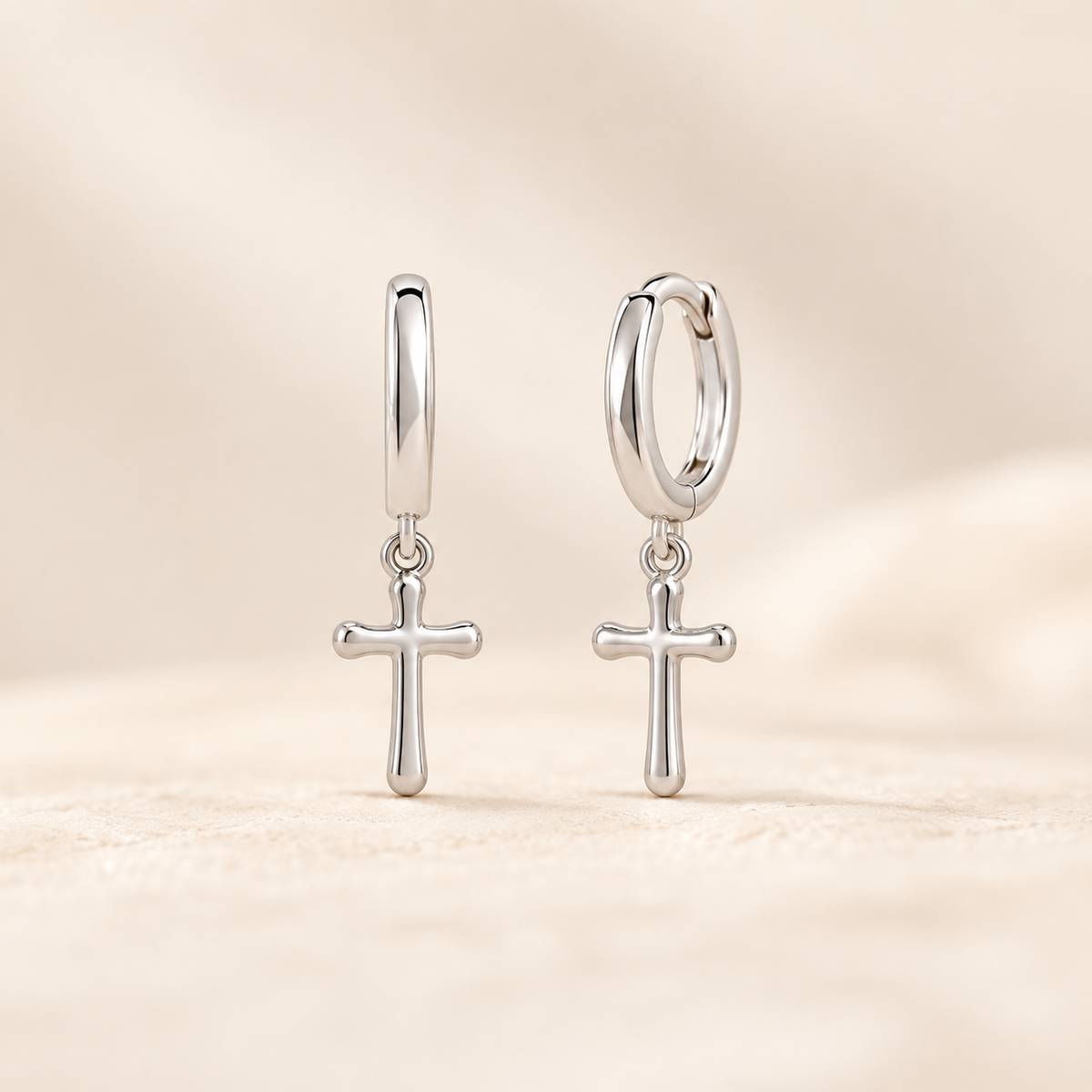 15mm Cross Moissanite Earrings