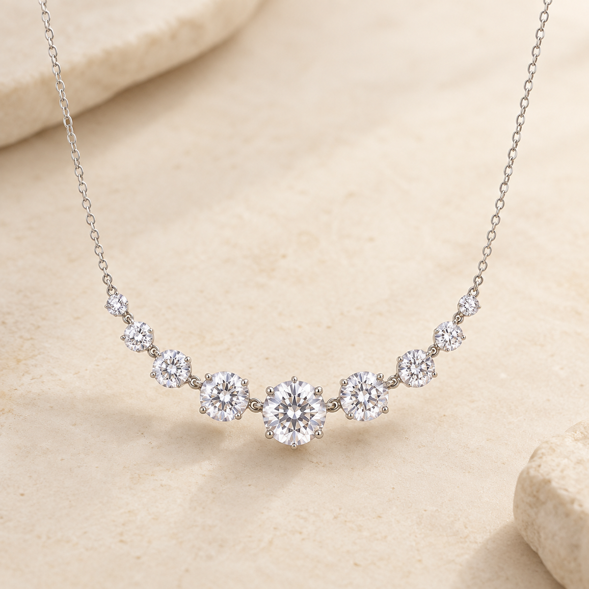 5.00ct TW Moissanite Necklace – Silver