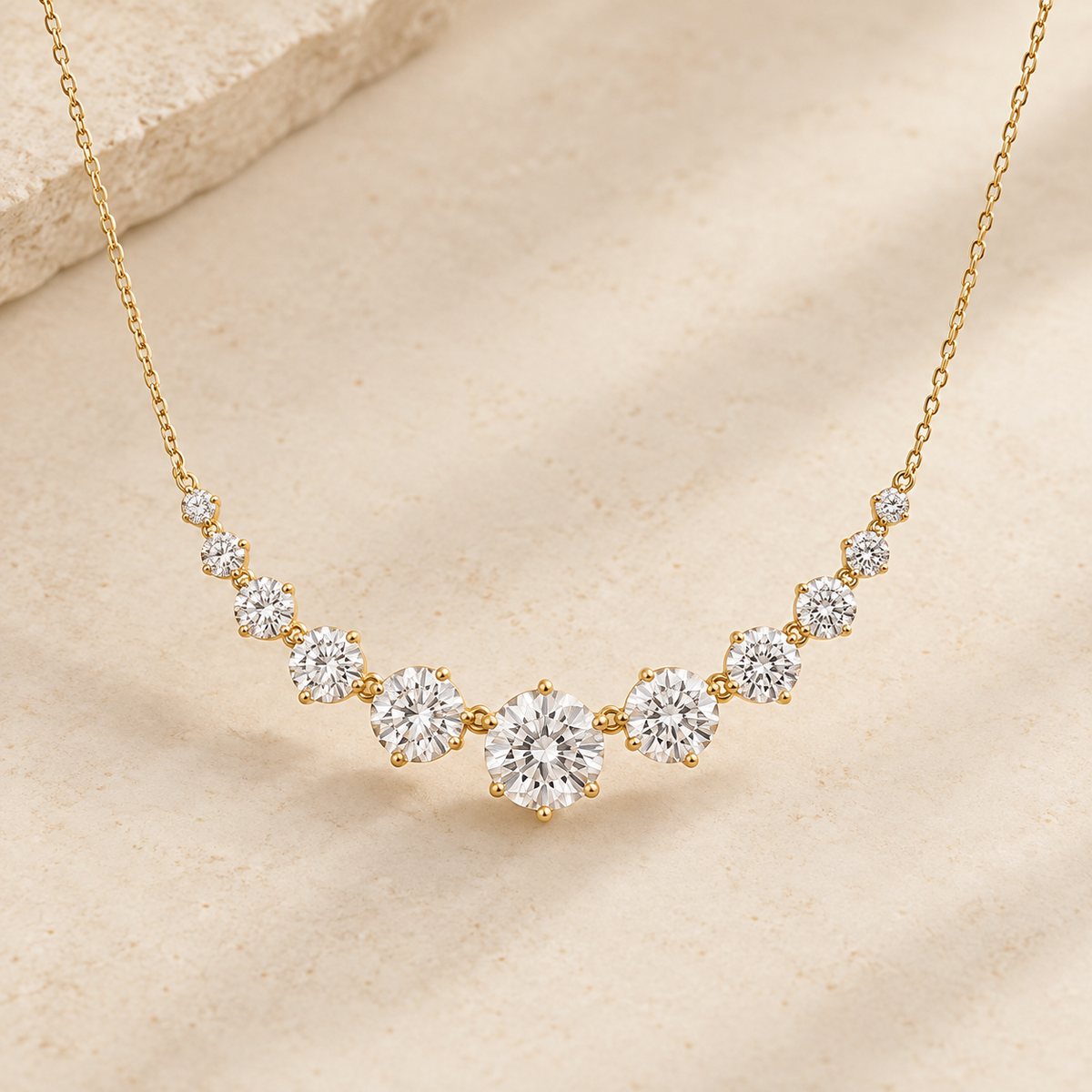 5.00ct TW Moissanite Necklace – Gold