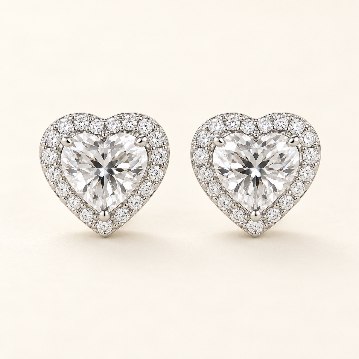 Heart Moissanite Stud Earrings – 1.00ct TW