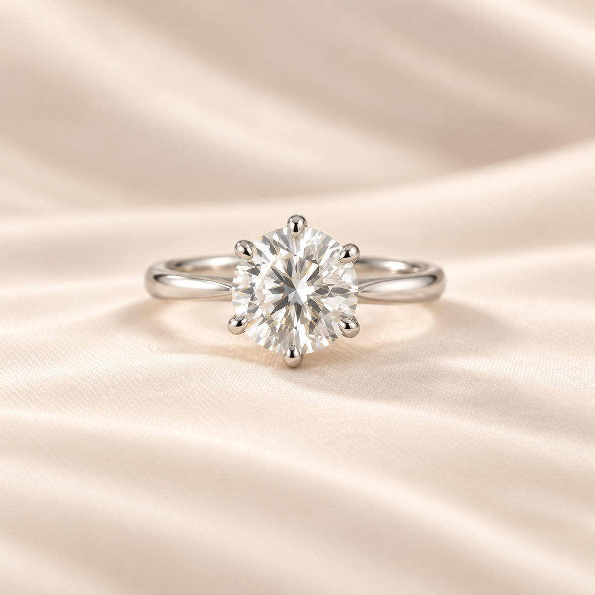 3.00ct Round-Cut Moissanite Ring