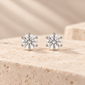 Round Moissanite Stud Earrings