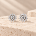 Floral Moissanite Stud Earrings – 1.00ct TW