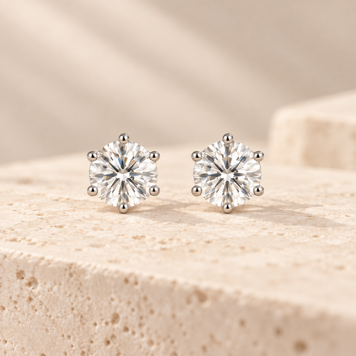 0.80ct 6-Claw Moissanite Stud Earrings