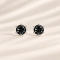 Philologi 0.80ct black moissanite stud earrings in sterling silver