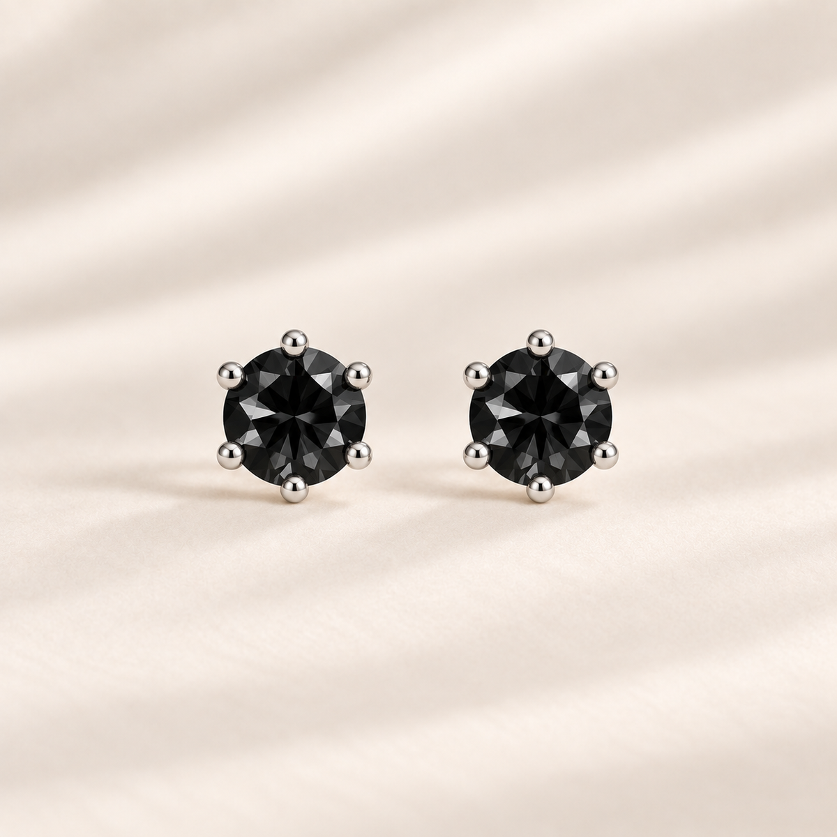 Philologi 0.80ct black moissanite stud earrings in sterling silver