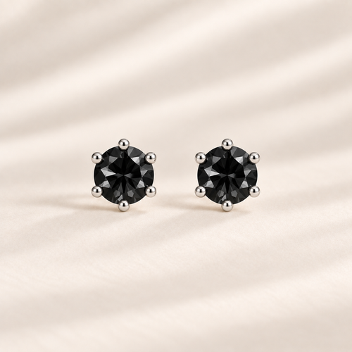Philologi 0.80ct black moissanite stud earrings in sterling silver