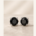 1.00ct black moissanite earrings in 925 sterling silver
