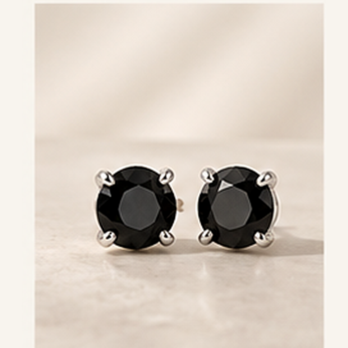 1.00ct black moissanite earrings in 925 sterling silver