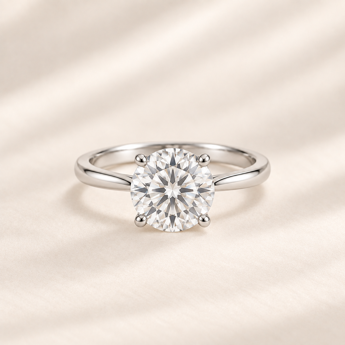 2.00ct four-claw moissanite solitaire ring in 925 sterling silver