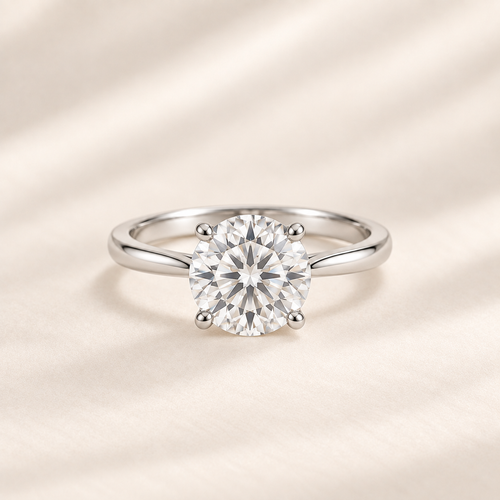 2.00ct four-claw moissanite solitaire ring in 925 sterling silver