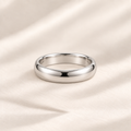 Philologi 925 sterling silver band ring on warm ivory silk