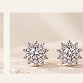 Floral moissanite stud earrings 1.00ct total weight