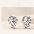 Pear halo moissanite stud earrings 1.00ct total weight