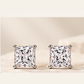 Square cut moissanite stud earrings 1.00ct total weight