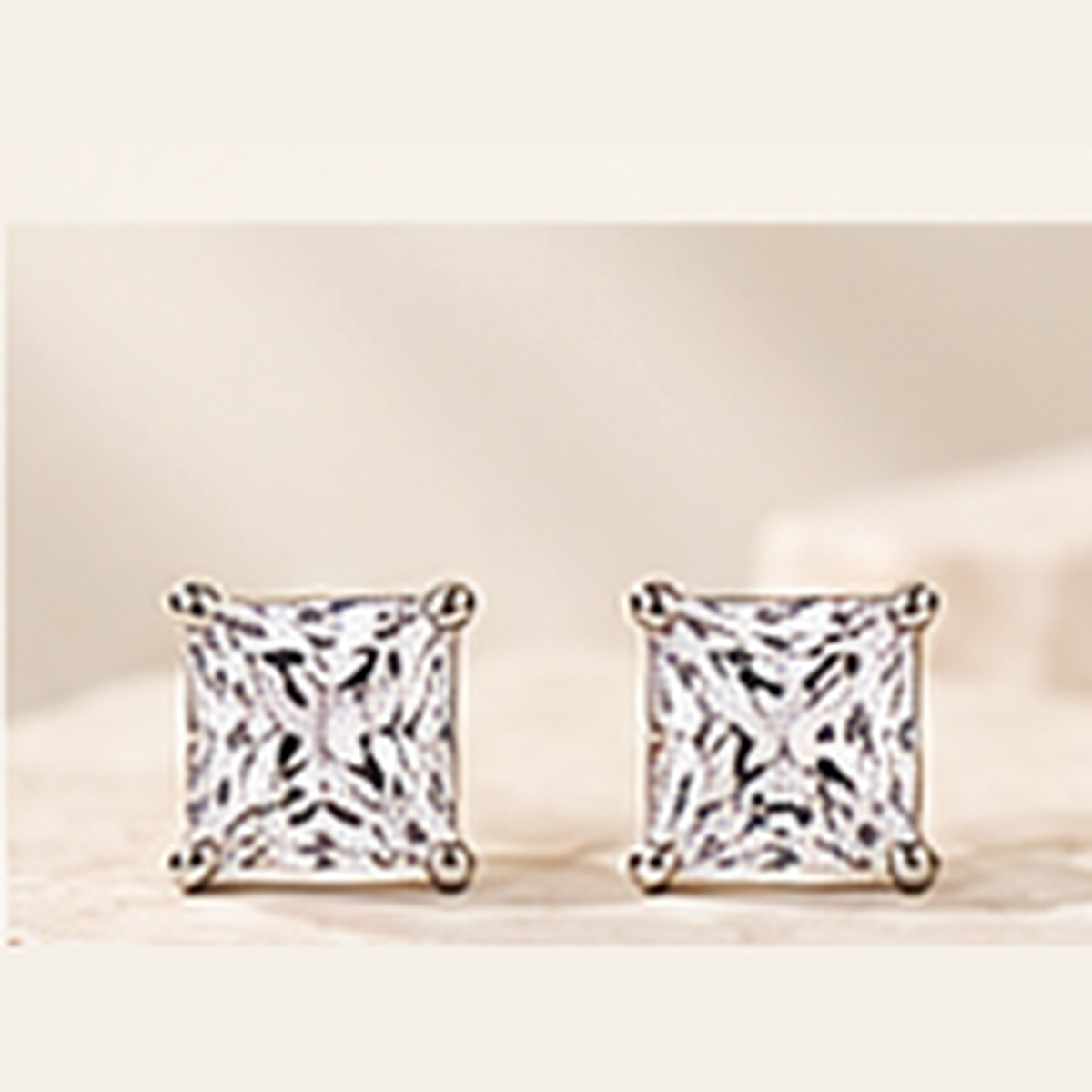 Square cut moissanite stud earrings 1.00ct total weight